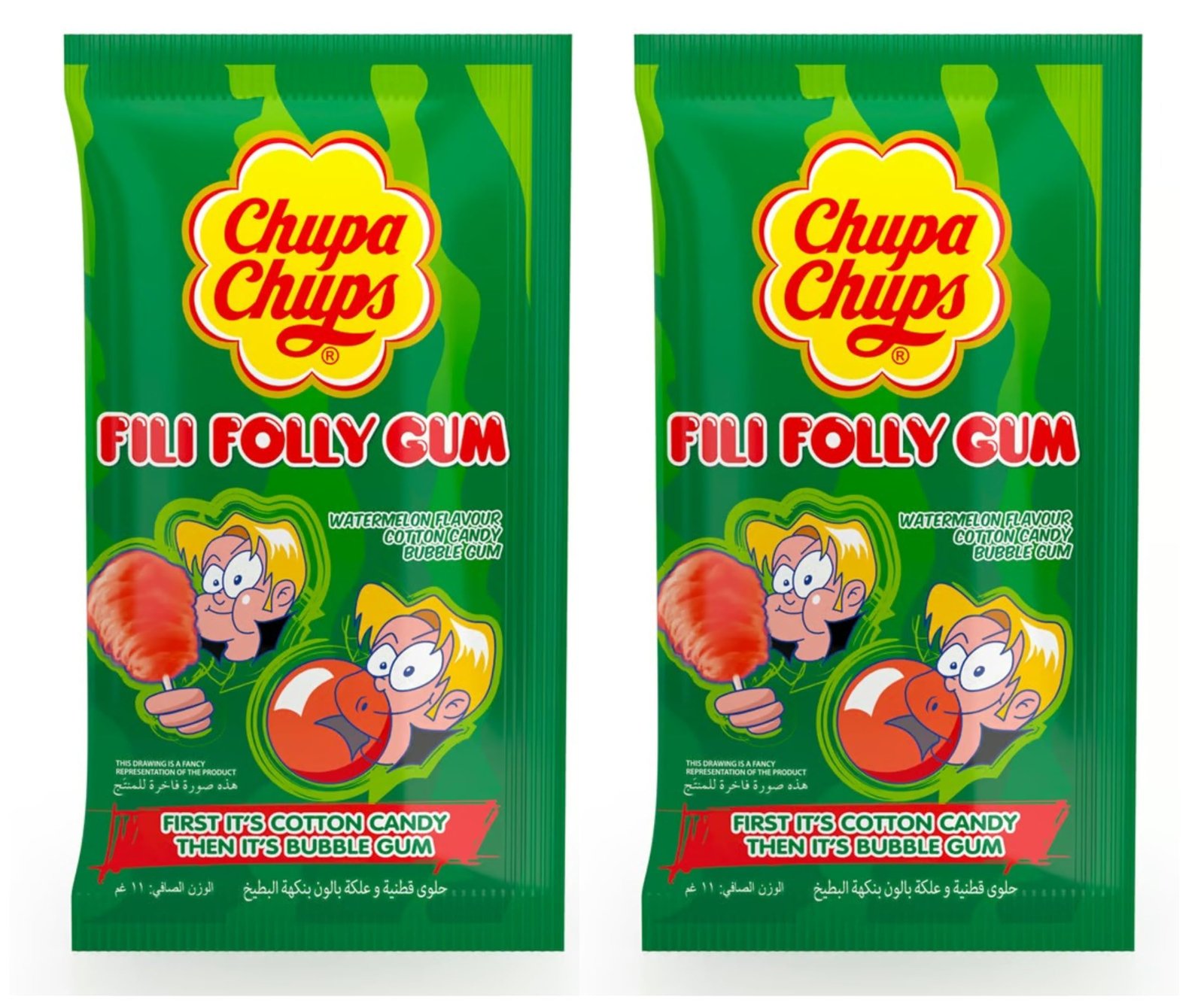 Chupa Chups Cotton Bubble Gum 11g Watermelon flavor pack