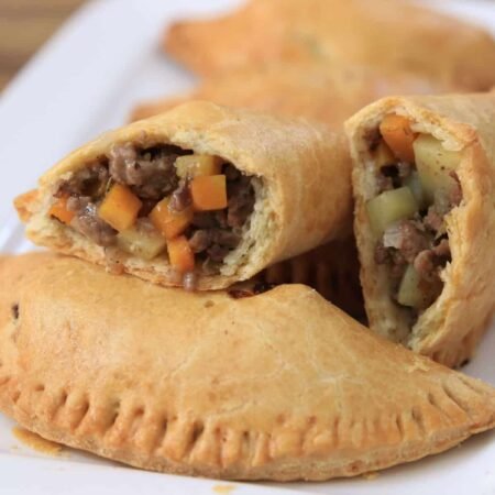 Big meat pie with flaky crust